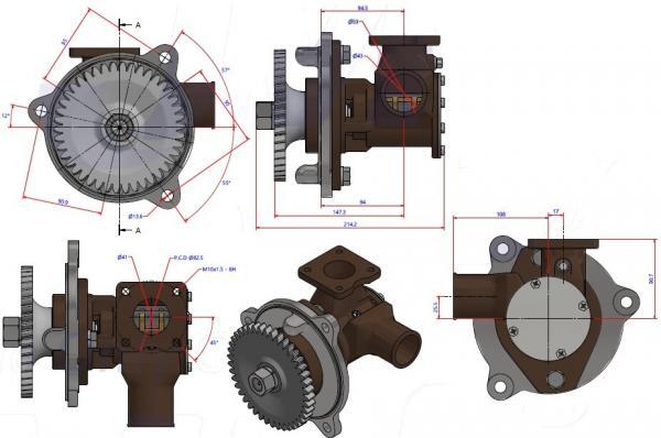 Impeller Pump Volvo Penta D9 D11 Cooling Water Pump AB Marine Service