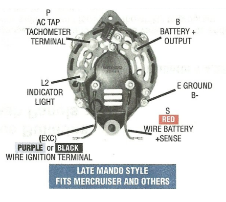 Alternator  Mercury Marine, 12V 65A - Image 5