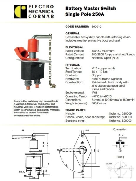 Battery main switch 12V 24V 2500A Steel Most sold! Highest quality! - Image 4