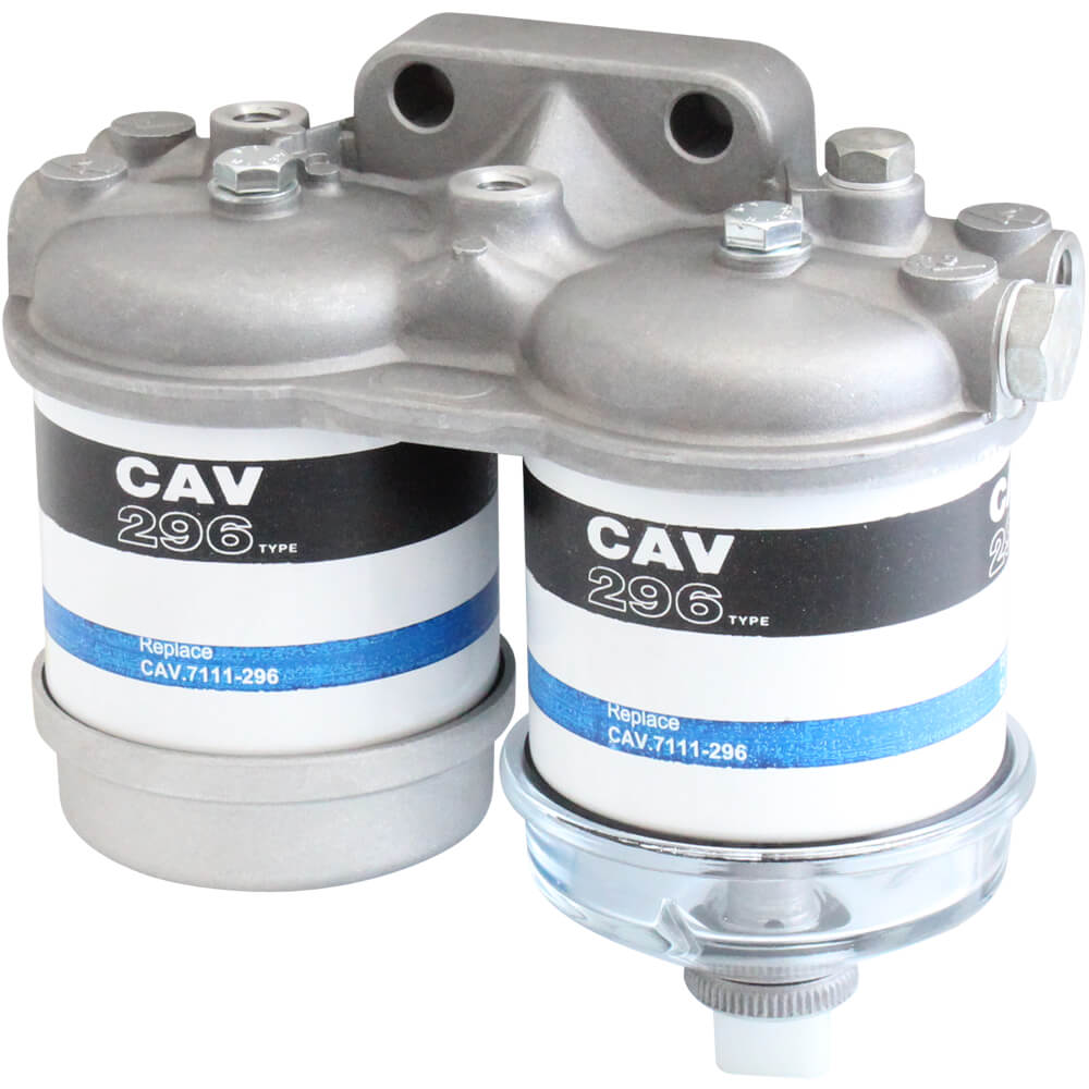 Filtre gasoil universel tous moteurs diesel (avec bol décanteur) livré avec  raccords, joints et filtre delphi de type cav 296 ; cav296 - fbn : gn0.02676