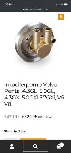 Impellerpomp Volvo Penta  4.3GL  5.0GL,  4.3GXI 5.0GXI 5.7GXi, V6 V8 photo review