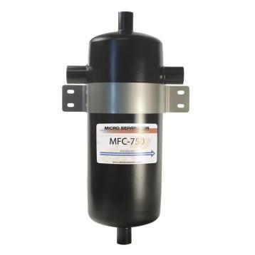 Micro water separator MFC-750 water filter (max 400Pk) vernuftige techniek gebaseerd op 2 principes, centrifugale kracht en coalescentie