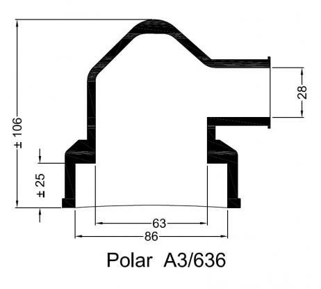 Rubbermof warmtewisselaar Polar A3/636 86/28 De rubber gegoten einddop is ontworpen voor warmtewisselaar en oliekoelers van polar.