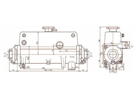 Warmtewisselaar IT400 x Ø100mm 110pk   1'' slang aansluiting - Afbeelding 3