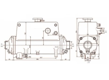 Warmtewisselaar IT400x Ø130mm  180PK  2'' slang aansluiting - Afbeelding 3