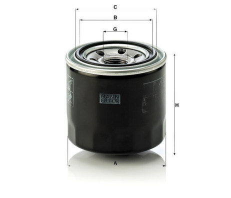 Oliefilter Mitsubishi, Sole mini 10 tot 55 , Yanmar W811/80 - Afbeelding 2