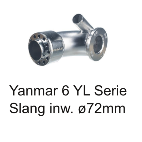 Uitlaatinjectiebocht Yanmar 6YL serie. Gemaakt van hoogwaardig RVS en daardoor zeewaterbestendig. Voor een leven lang inspuitplezier.