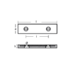 Opschroefbare commerciële anode 455X100X47 H.C. 230, Aluminium - Afbeelding 2