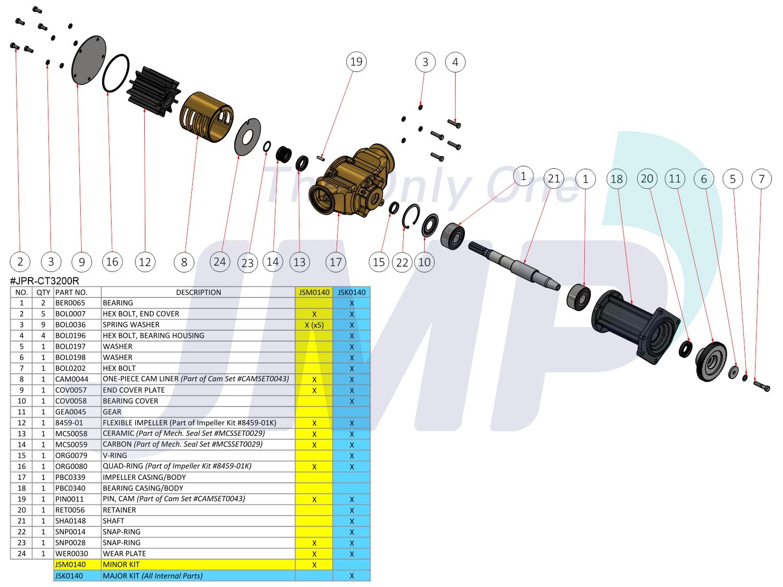 Impellerpomp koelwaterpomp Caterpillar C32 - Afbeelding 2