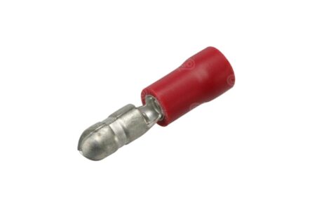 Cable lug/Amp plug 4 mm red/male (per 100 pieces)