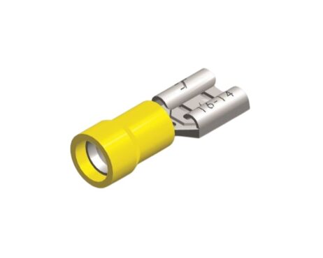 Flat plug 9.4X1.2 yellow, pack of 5