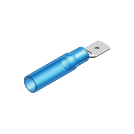 Krimp vlakstekker 6.3X0.8 blauw verpakking 5 stuks