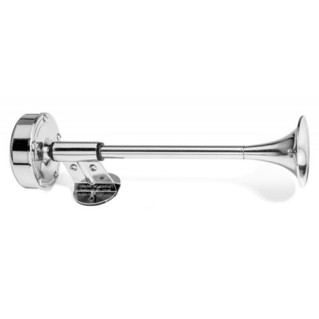 Deluxe shorty single air horn 12V, completely stainless steel Main Image