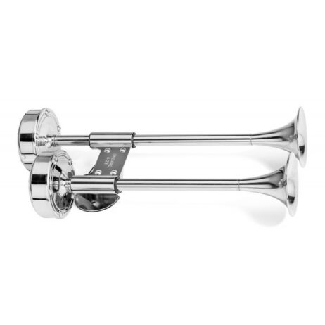 Deluxe shorty dual air horn 12v, fully stainless steel Main Image