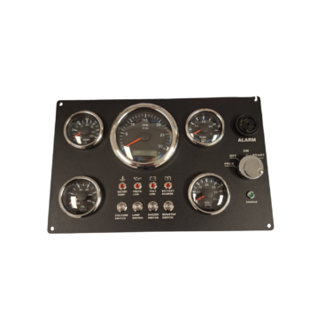 24V marine engine dashboard (black gauges) – preheating glow plug function