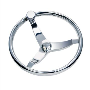 Steering Wheel Vision Elite Stainless Steel Cast Finger Grip with Transparent Knob, 39cm Main Image