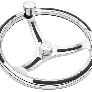 Steering wheel Primus stainless steel cast with finger/rim grip and knob, 34 cm Main Image