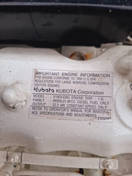 Kubota V1903 dieselmotor met warmtewisselaar ex generator (Nanni N3.38) - Afbeelding 7