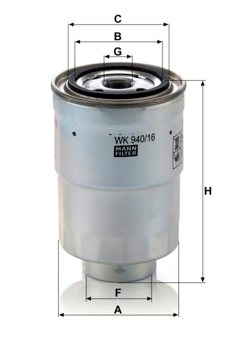 Fuel filter WK940/16x Yanmar 121857-55710 YANMAR 4LH-TE/HTE 4LHA-HT(Z)(E)(P) - Image 2