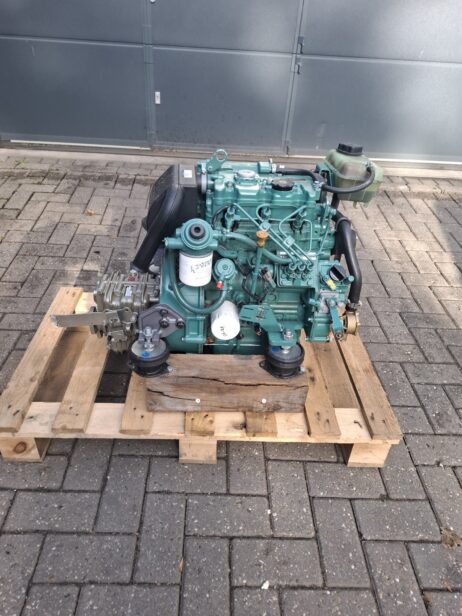 Volvo Penta D1-30F marine engine with gearbox and dashboard