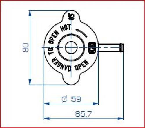 Radiator cap small 0.5bar relief cap  (57mm) - Image 2