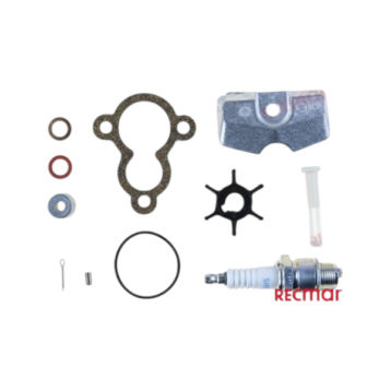 Yamaha maintenance kit with gaskets, impeller, spark plug and maintenance parts