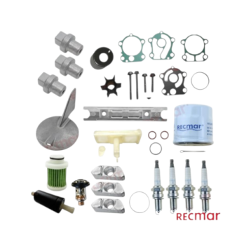 Yamaha maintenance kit with impellers, gaskets, spark plugs, anodes, fuel filter and maintenance parts - RECKITF100D