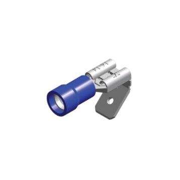 PVC vlakstekkerhuls piggy back 6.3X0.8 blauw verpakking 25 stuks