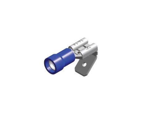 PVC vlakstekkerhuls piggy back 6.3X0.8 blauw verpakking 25 stuks