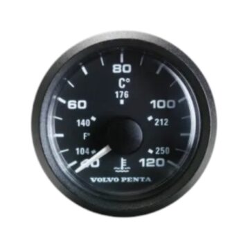 Volvo Penta coolant temperature gauge 0-120°C, black - 874904