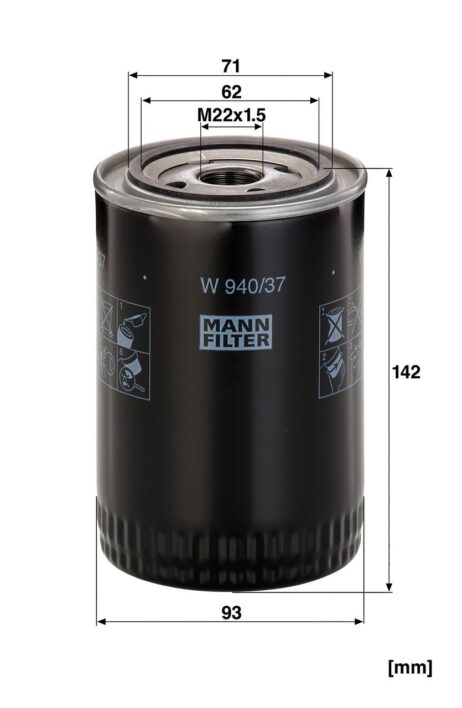 Oliefilter W940/37 - Afbeelding 2