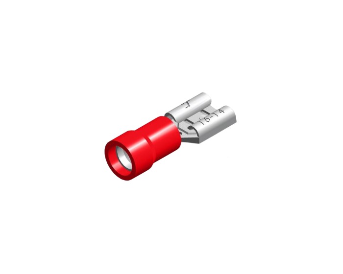 PVC flat plug sleeve 6.3X0.8 red 0.5 1.5mm² packaging 100 pieces