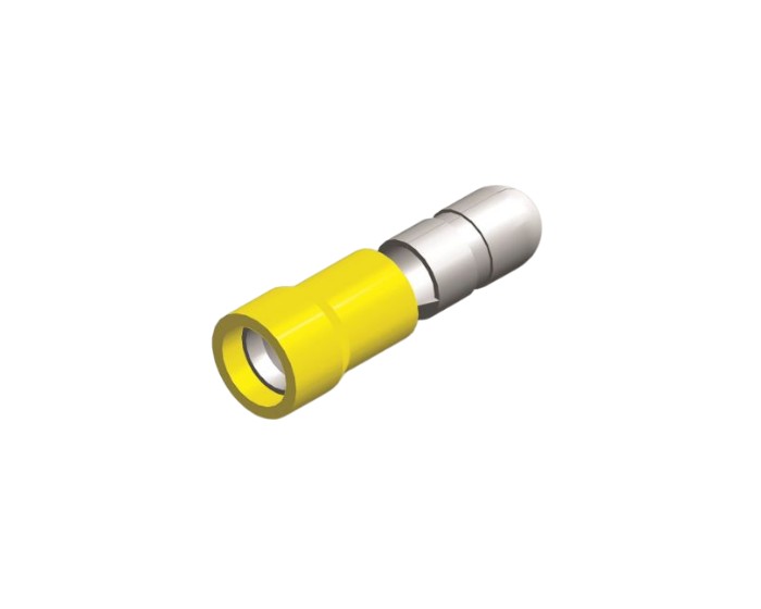 PVC round plug 5mm yellow 4 - 6mm² packaging 100 pieces