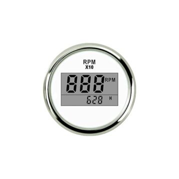 Toeren/urenteller digitaal wit/rvs 9-32V