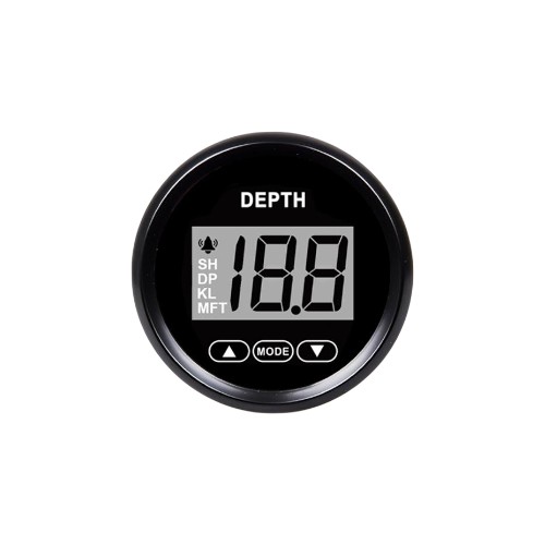 Depth sounder black 9-32V with transom transducer