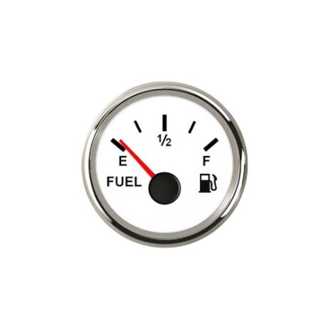 Fuel gauge 9-32V white/stainless steel 0-190Ohm