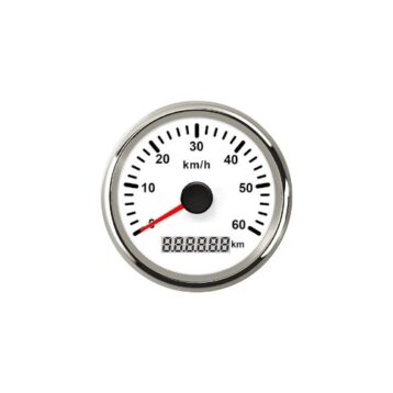 GPS snelheidsmeter wit/rvs 0-60km/h 9-32V