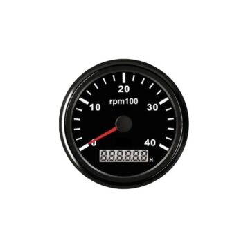 Toeren/urenteller zwart 9-32V 0-4000rpm
