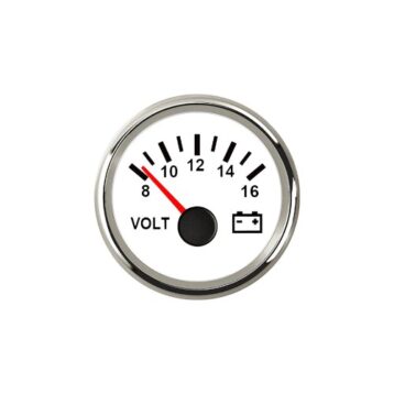 Voltmeter wit/rvs 8-16V