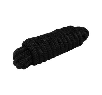 Polyester mooring line black 10mm 16 strings 6 meters