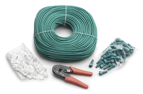 Mastervolt Doe-|Het-Zelf kabelpakket: RJ45 tool 50xRJ45 connector 50xprotection boots 100m kabel