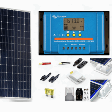 Boat solar panel set for maintaining 2 batteries