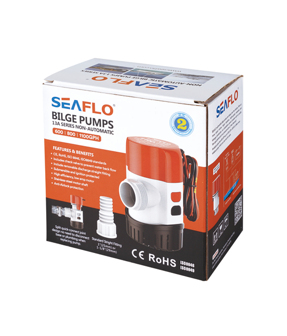 Bilgepomp 12v 4160L (1100 GPH) – middelgrote dompelpomp – slang aansluiting 25mm, 29mm - Afbeelding 3