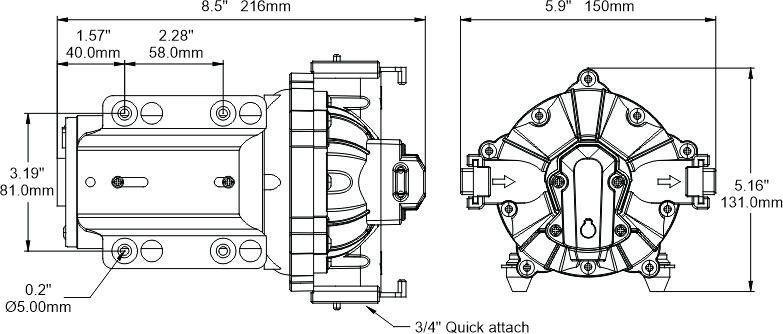 24V Membranpumpe 15 L/min 4,2 bar - Heavy Duty Wasserpumpe – Bild 6
