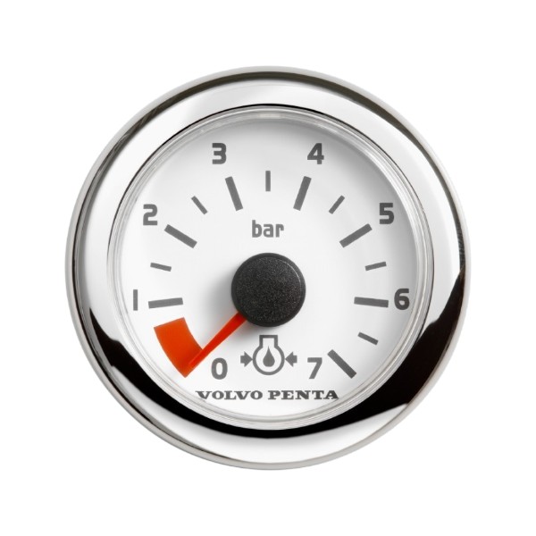 Volvo Penta oil pressure gauge 0-7 bar, white - 874923