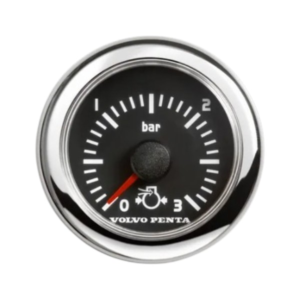 Volvo Penta turbo boost pressure gauge 0-3 bar 52 mm, black - 874910